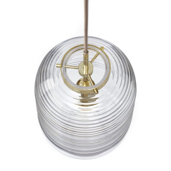 Lantern Pendant clear-polished brass BOMMA detail