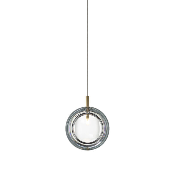 Lens Pendant clear-brushed brass BOMMA