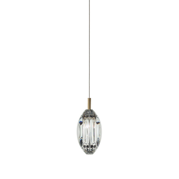 Lens Pendant clear-brushed brass BOMMA side
