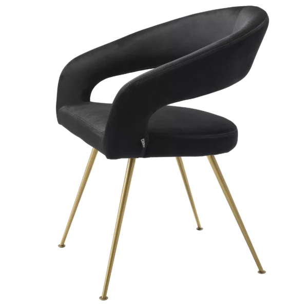 Jedálenská stolička Bravo roche black velvet Eichholtz 116145_4_1_1_1