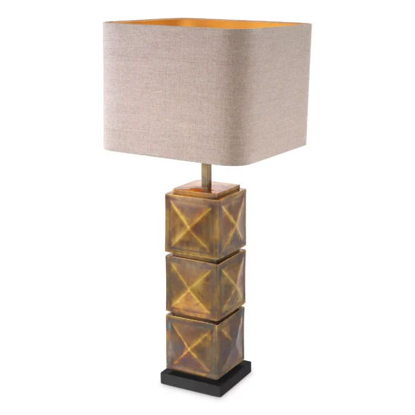 Carlo Table Lamp vintage brass finish incl shade Eichholtz 116293_3_1_1