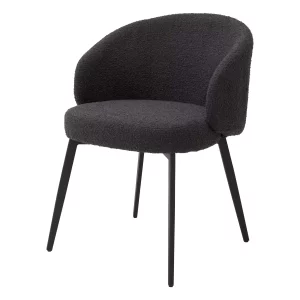 Lloyd Dining Chair with arm boucle black set of 2 Eichholtz 115989_2_1_1