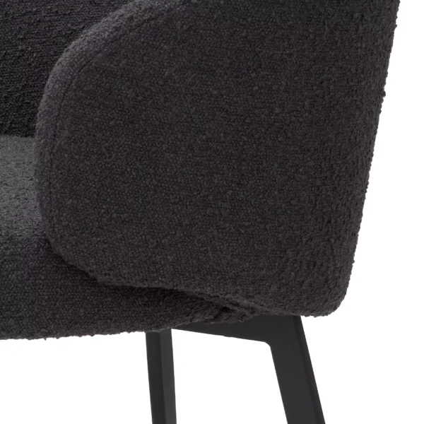 Jedálenská stolička Lloyd s podrúčkou boucle black set of 2 Eichholtz 115989_6_1_1
