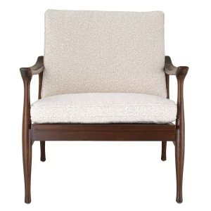 Manzo Chair classic brown finish boucle cream incl cushions Eichholtz 116223_2_1_1