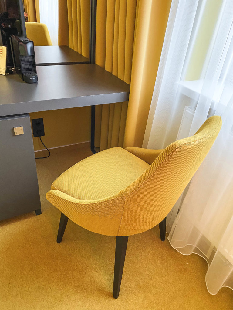 modern hotel room interior yellow design