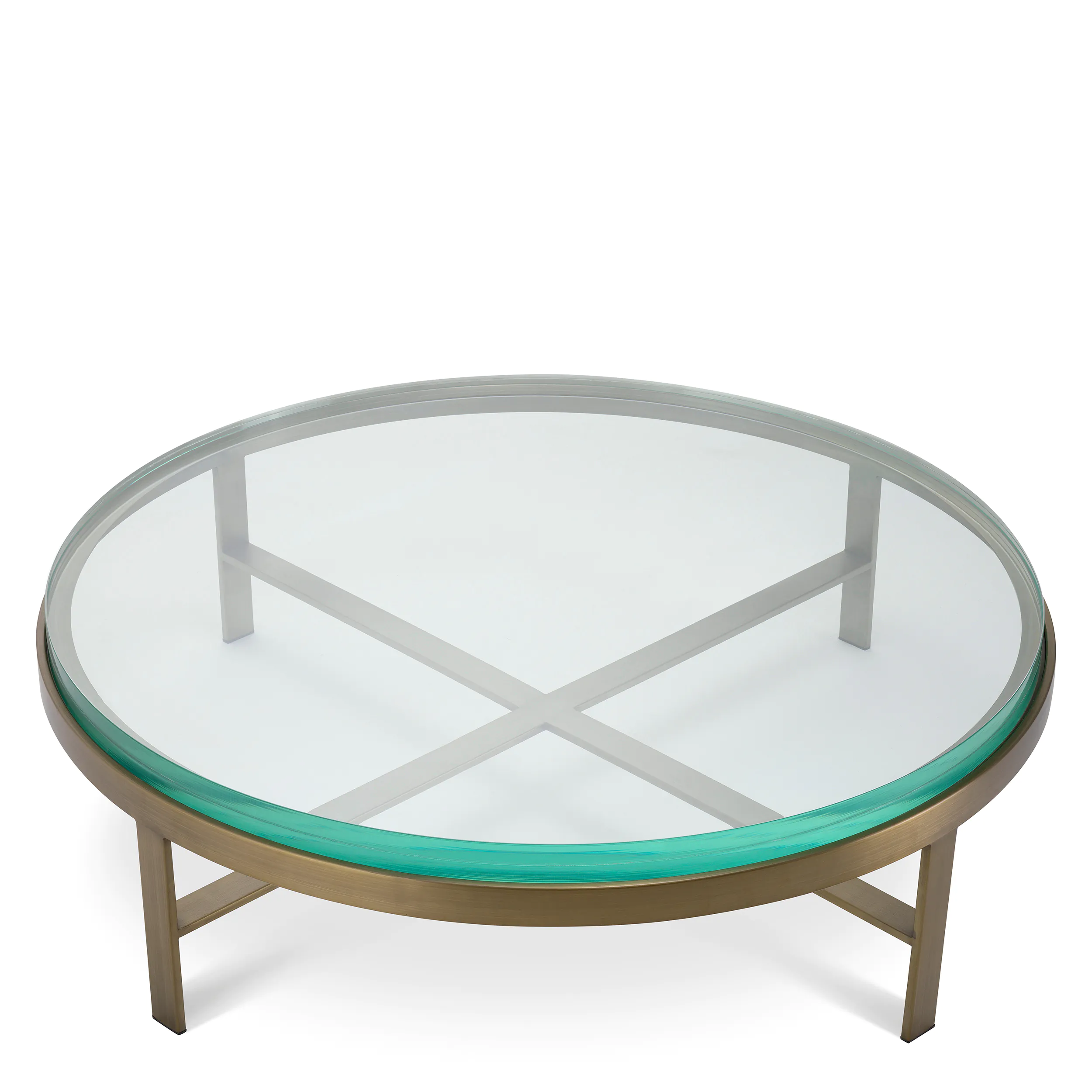 Bronze Glass Round Side Table Set (2), Eichholtz Hoxton