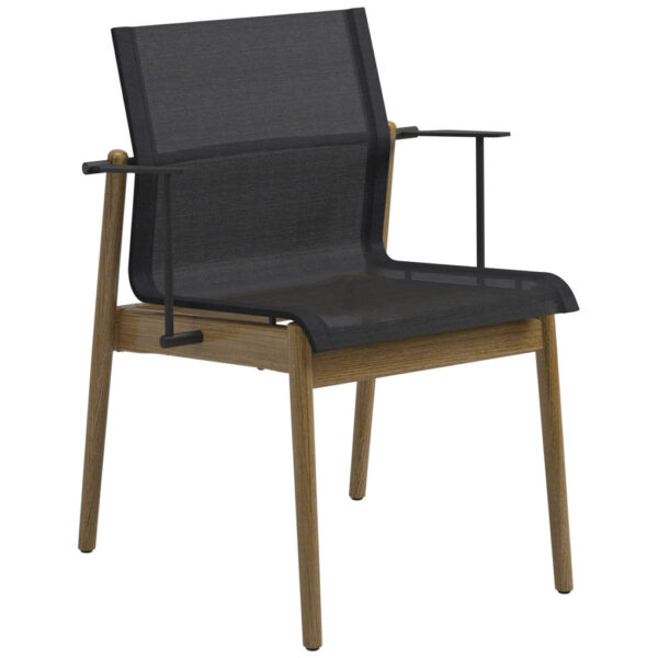 Sway-Teak-Stacking-Chair-with-Arms-Gloster-Meteor-Anthracite-Sling-Anthracite-105183