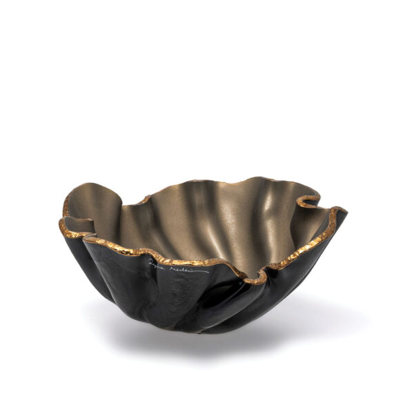Bowl lirio R matt black topo bronze by Regina Medeiros GARDECO RM-LIRIORBK