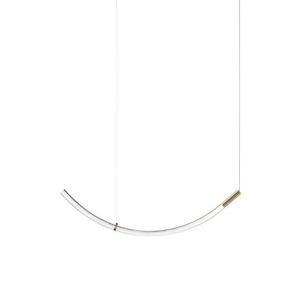 Flare pendant light curved with canopy brushed gold type C BOMMA FLBGC