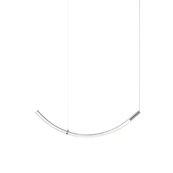 Flare pendant light curved with canopy brushed silver type C BOMMA FLBSC
