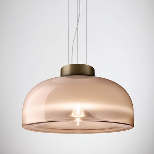 AELLA S 45 Shaded Pink Bronze Pendant Lamp LEUCOS