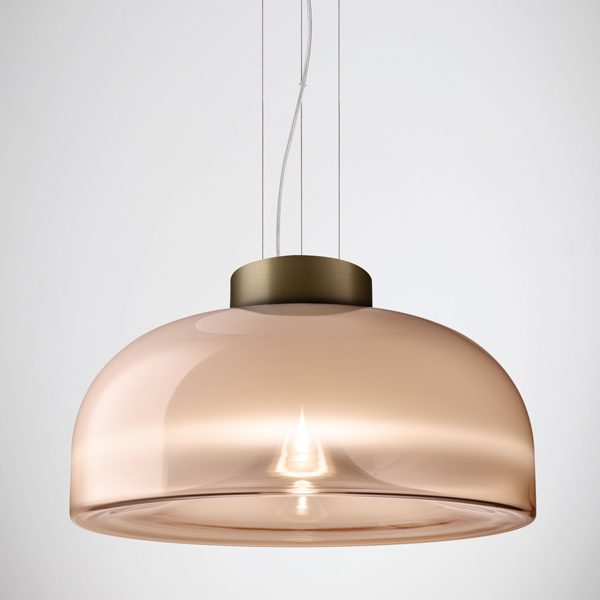 AELLA S 54 Shaded Pink Bronze Pendant Lamp LEUCOS