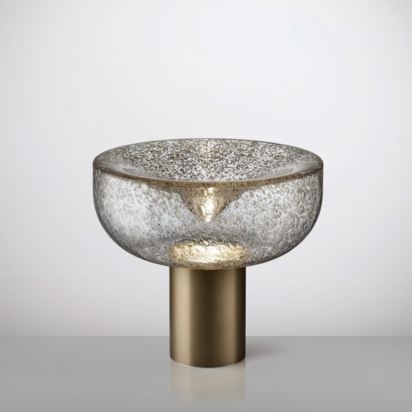 AELLA T 30 Transparent Pulegoso Bronze Table Lamp LEUCOS