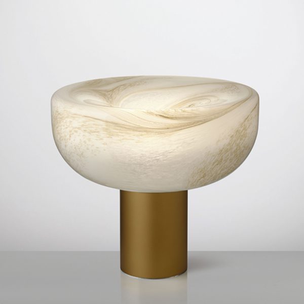 AELLA T 45 Alabaster Bronze Table Lamp LEUCOS