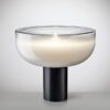 AELLA T 45 Shaded White Black Table Lamp LEUCOS