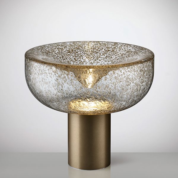 AELLA T 45 Transparent Pulegoso Bronze Table Lamp LEUCOS