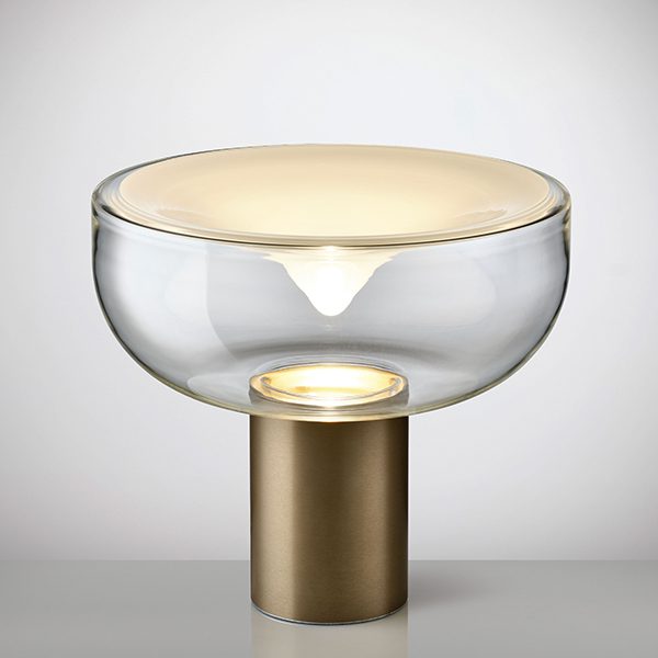 AELLA T 45 Transparent White Spot Bronze Table Lamp LEUCOS