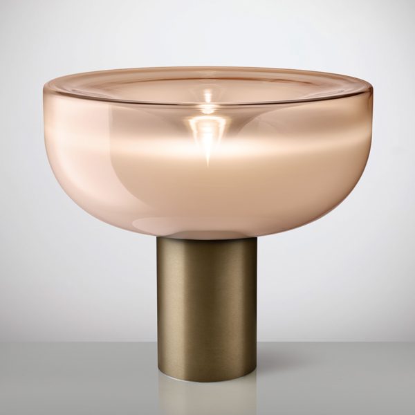 AELLA T 54 Shaded Pink Bronze Table Lamp LEUCOS