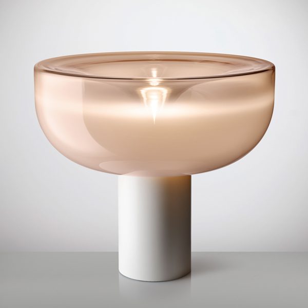 AELLA T 54 Shaded Pink White Table Lamp LEUCOS