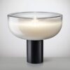 AELLA T 54 Shaded White Black Table Lamp LEUCOS