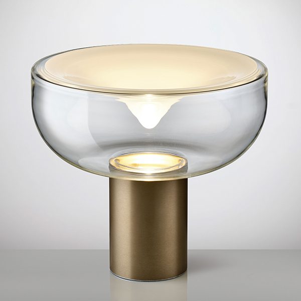 AELLA T 54 Transparent White Spot Bronze Table Lamp LEUCOS