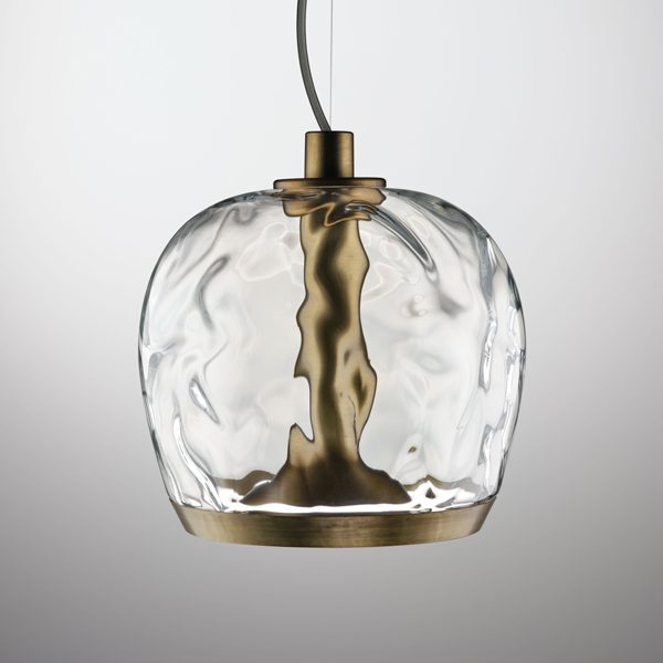 AURELIA BOLD S 22 SS transparent water effect brass Pendant Lamp LEUCOS
