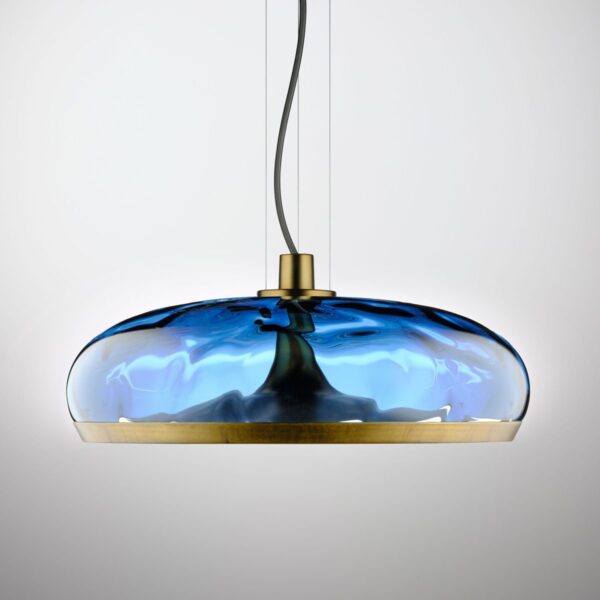 AURELIA S 45 SS blue water effect brass Pendant Lamp LEUCOS