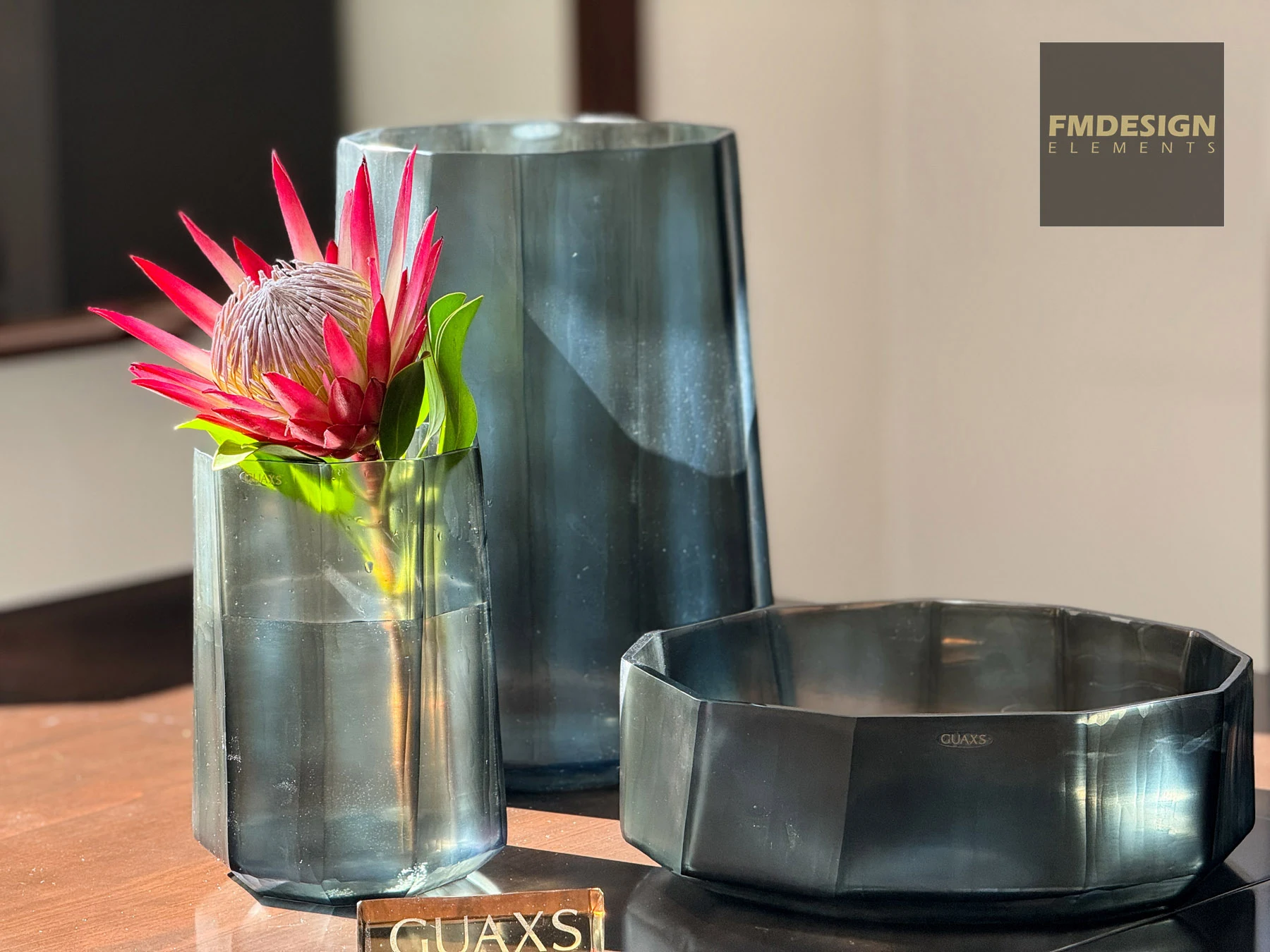 OKKA M XL Vase BOWL indigo-smokegrey Guaxs luxury vase