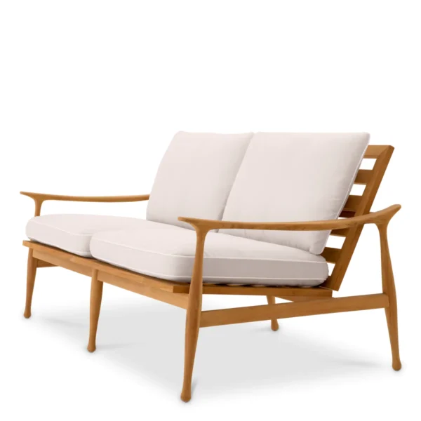 MANZO Outdoor Sofa natural teak flores off-white Eichholtz 117149_3_11