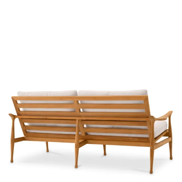 MANZO Outdoor Sofa natural teak flores off-white Eichholtz 117149_4_11