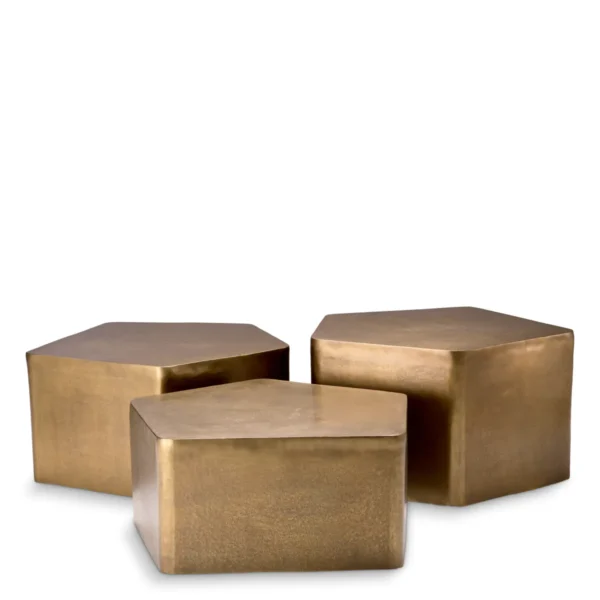 VEENAZZA Coffee Table vintage brass finish set of 3 Eichholtz 118180_0_11