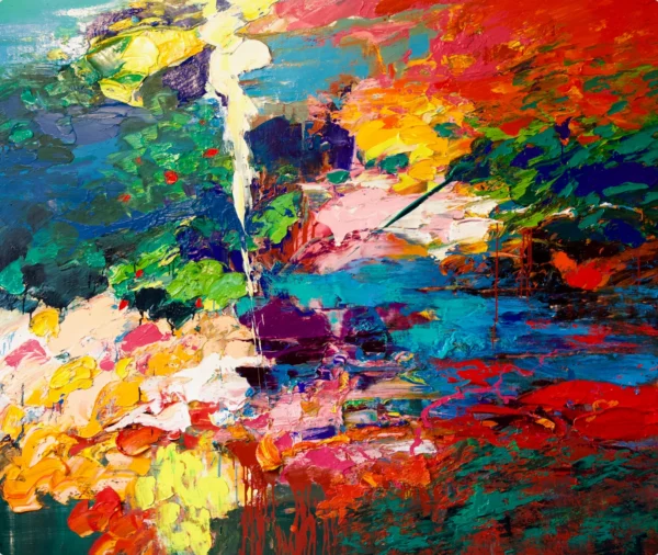 Gerard Stricher Oil Abstract Painting La Couleur des Reves Oil on canvas 170x200cm